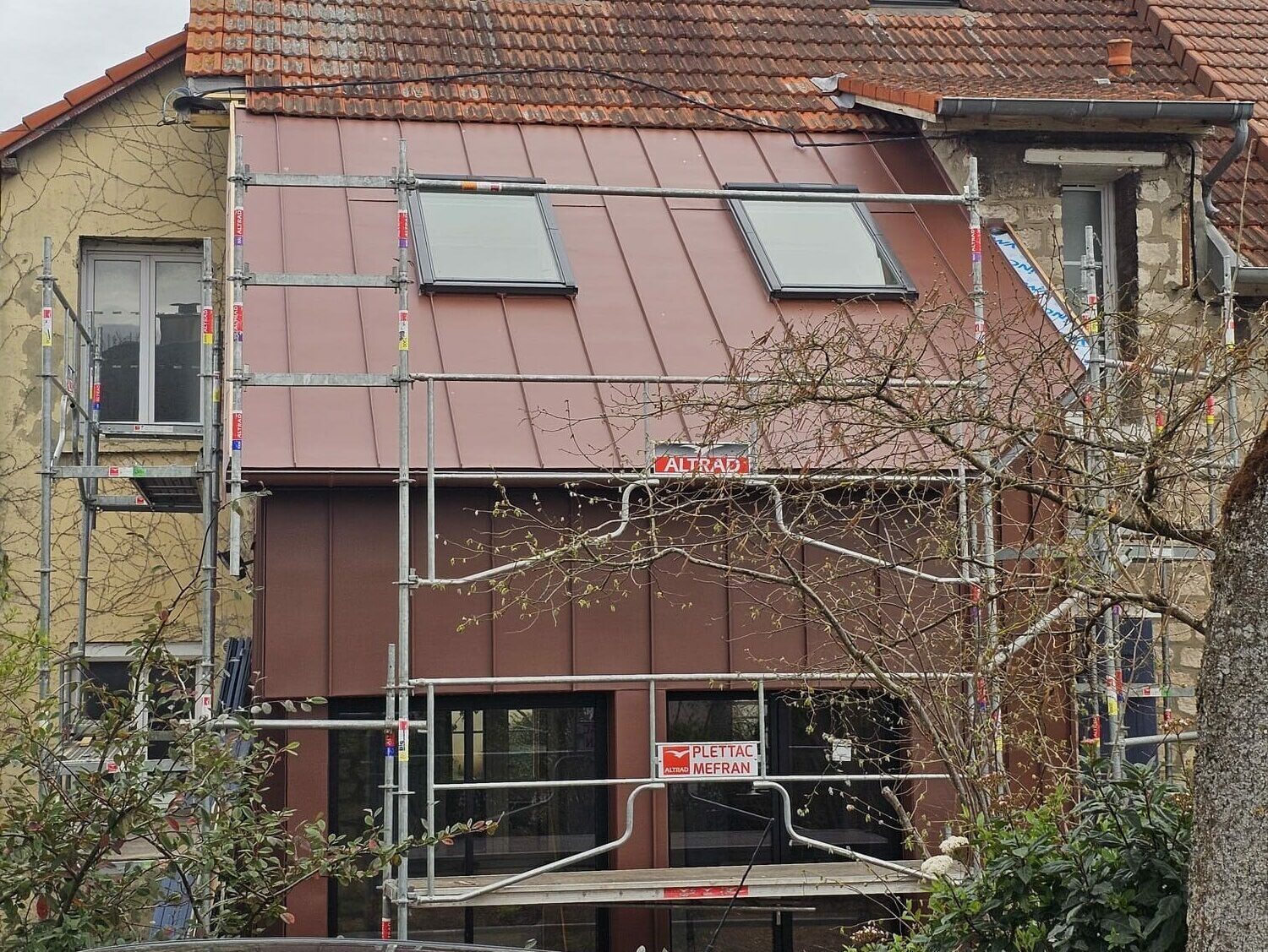 Bardage et couverture zinc pigmento Mondeville